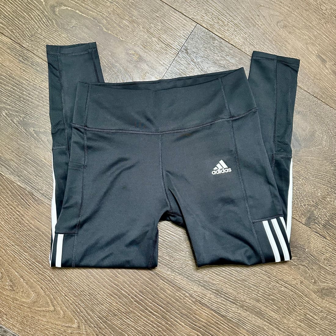 Adidas Aeroready High Waist Side Stripe 7/8 Leggings with Pocket Black Size L NWOT