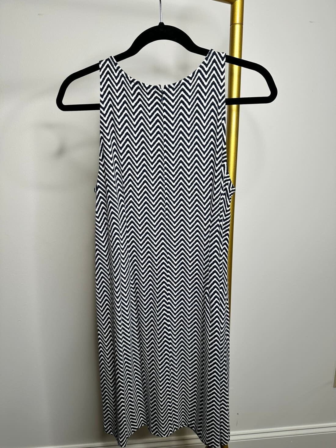 Ann Taylor Chevron Print Sleeveless Shift Dress M Pre Owned