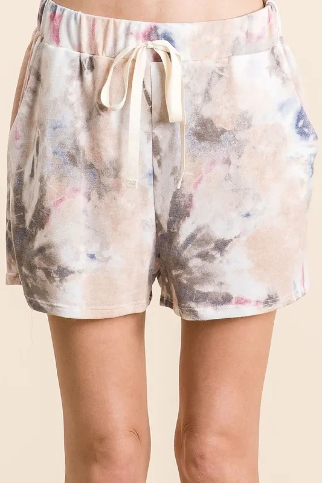 BiBi Tie Dye Terry Shorts with Drawstring