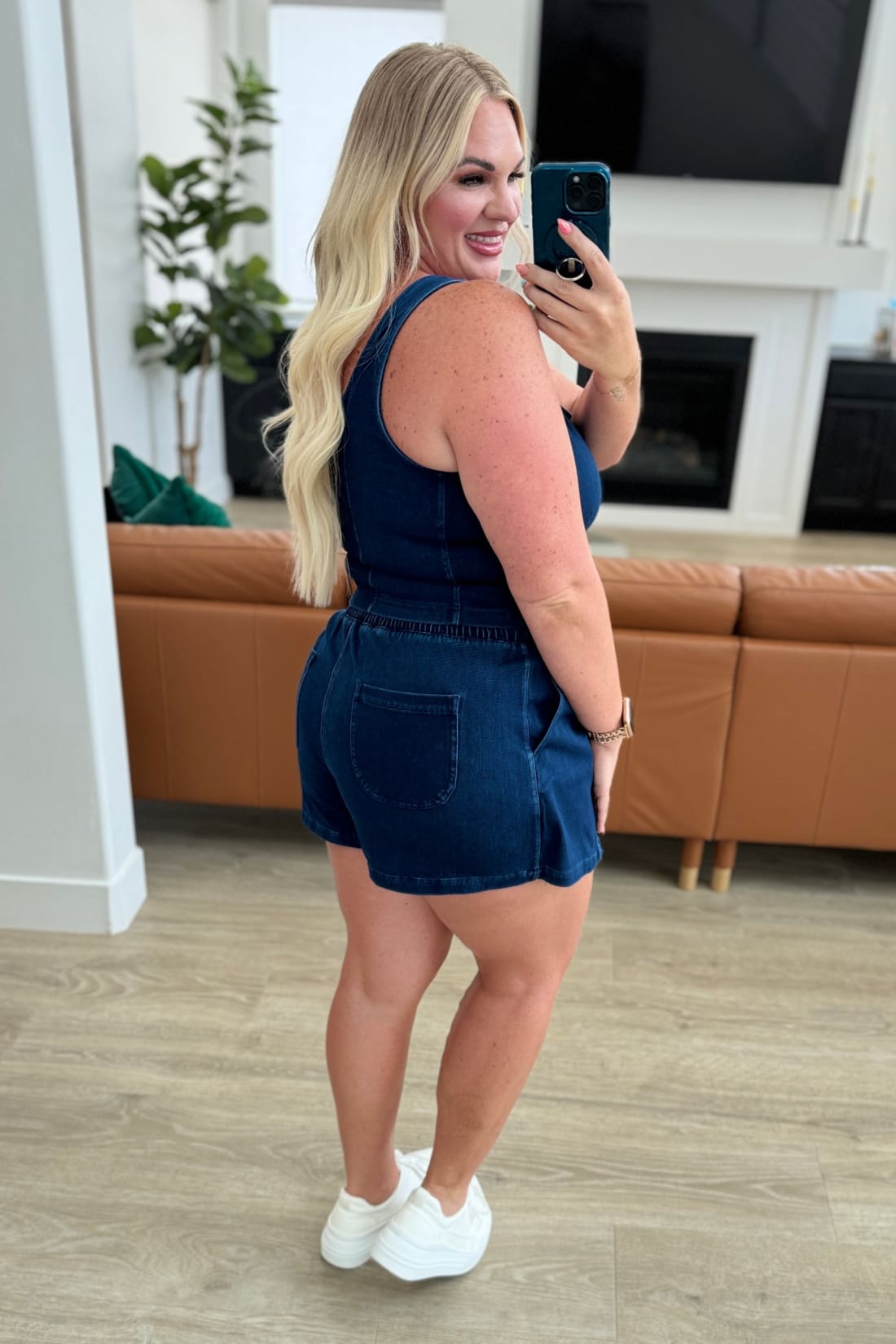 Denim Skort in Dark Denim
