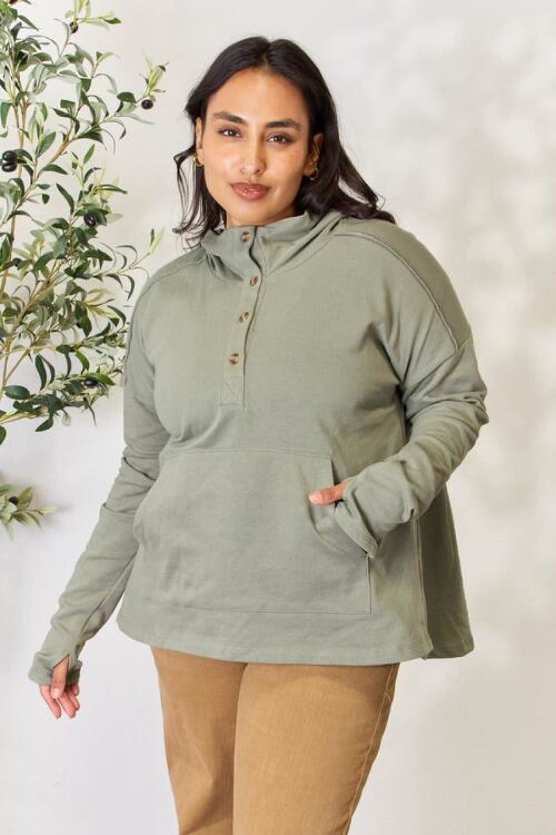 Culture Code Full Size Half Button Hoodie | Sweatshirts & Hoodies
