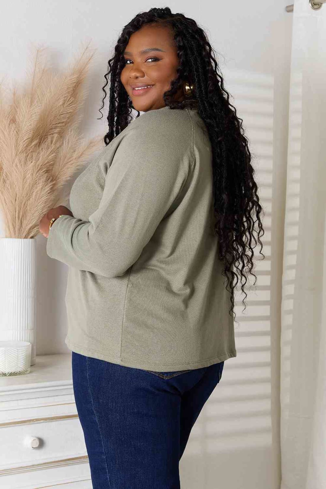Culture Code Full Size V Neck Long Sleeve T Shirt