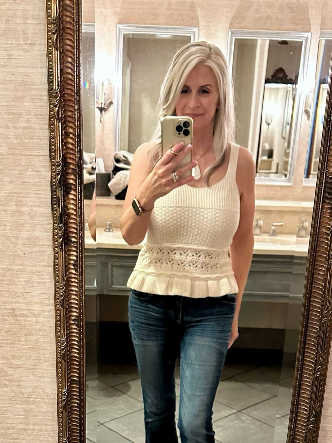 Day Dancing Ruffle Knit Tank Top