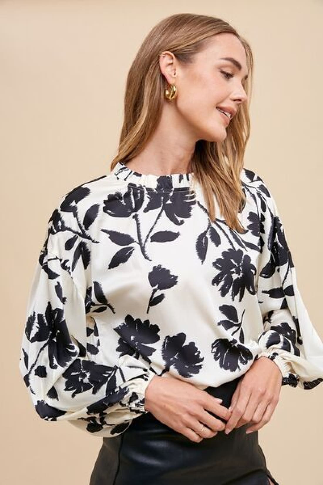 Floral + Frills Balloon Sleeve Blouse