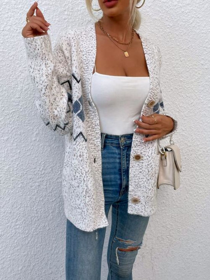 Heathered Pocketed Button Up Cardigan | Sweaters & Cardigans