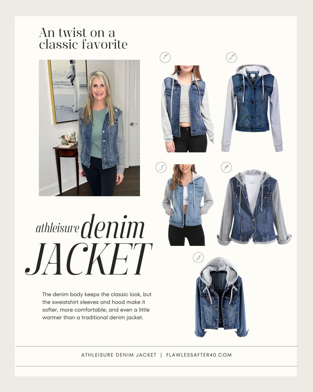 Hooded Sweatshirt Jean Jacket - Editor’s Picks