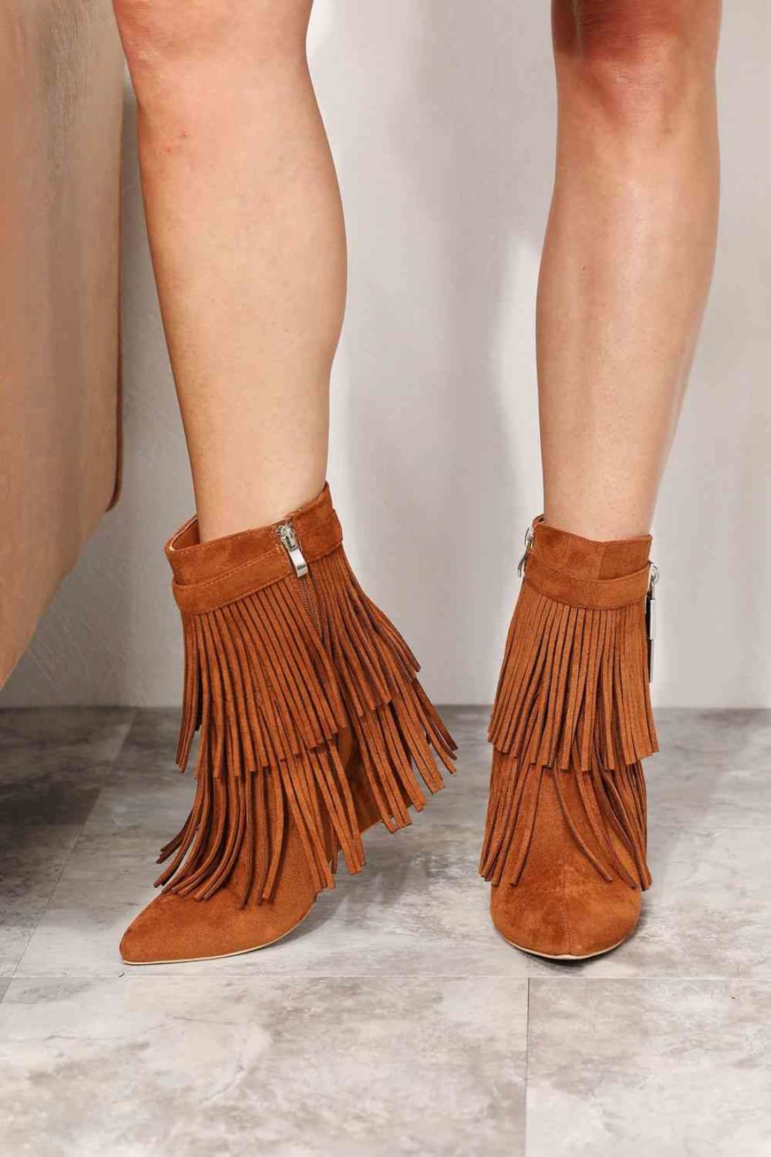 Legend Women’s Tassel Wedge Heel Ankle Booties