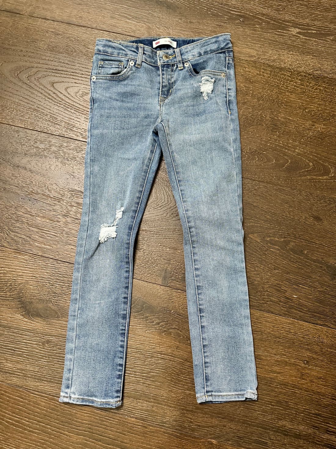 Levi’s Girls’ 711 Skinny Fit Distressed Jeans Vintage Waters Size 7 NWOT