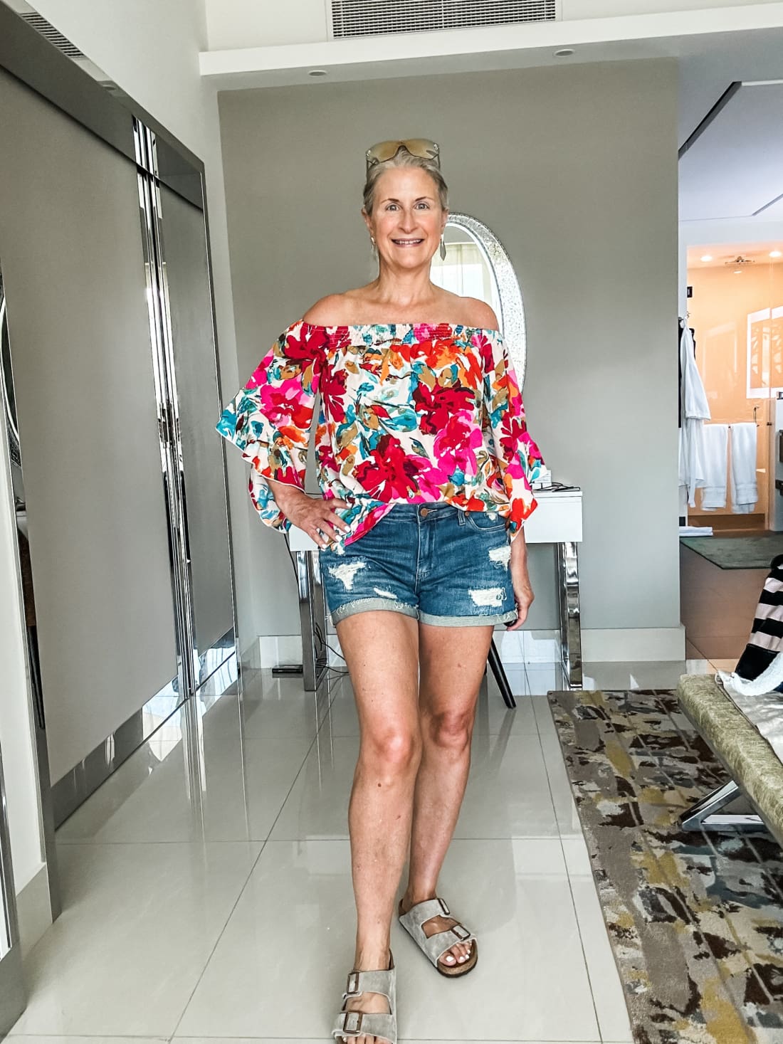 Multicolor Floral Off Shoulder Top