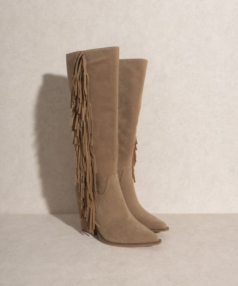 OASIS SOCIETY OUT WEST - Knee - High Fringe Boots