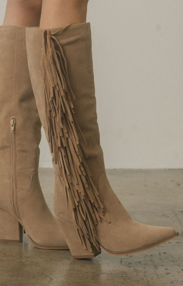 OASIS SOCIETY OUT WEST - Knee - High Fringe Boots