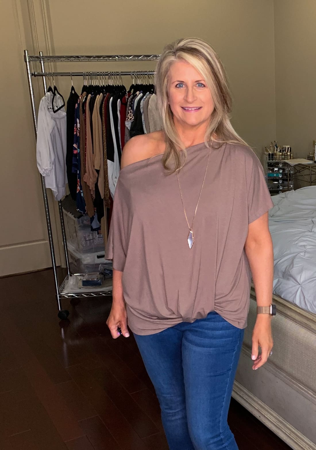 One Shoulder Knot Front Casual Loose Fitting Sexy Top