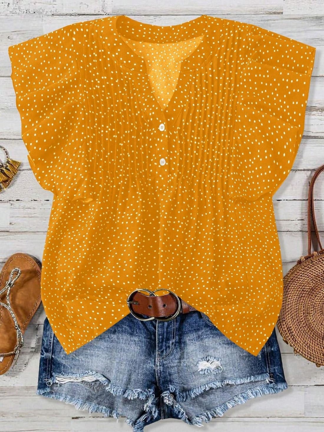 Polka Dot Cap Sleeve Blouse - Pre-Order