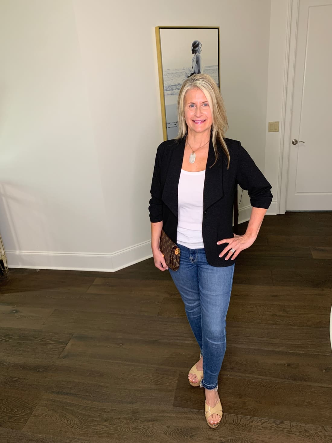 Ruched Sleeve Blazer