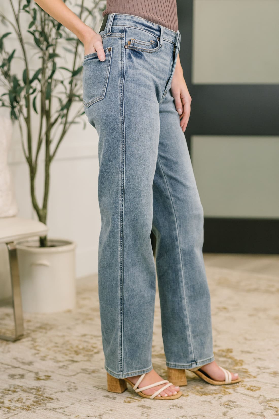 Judy Blue ’Sabrina’ High Waist Tummy Control Slim Straight Jeans