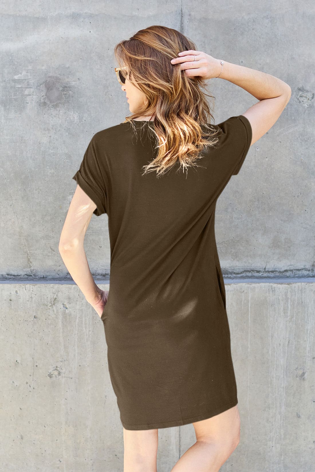 Short Sleeve Mini Dress with Pockets