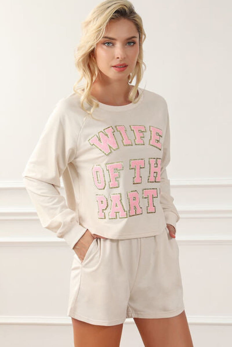WIFE OF THE PARTY Top and Shorts Lounge Set | Lounge Sets