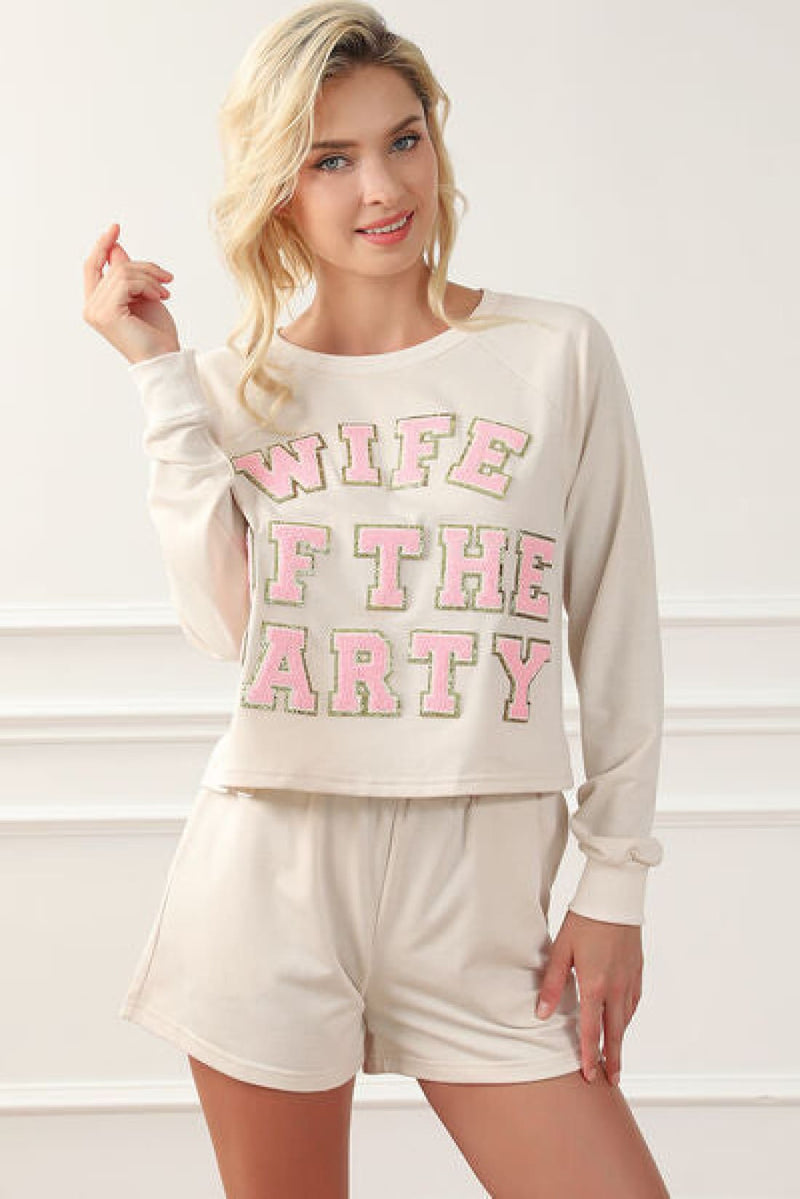 WIFE OF THE PARTY Top and Shorts Lounge Set | Lounge Sets