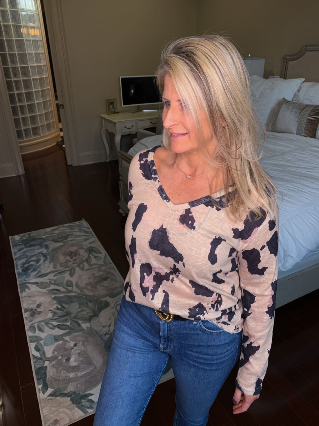 Angele Leopard Print Blouse