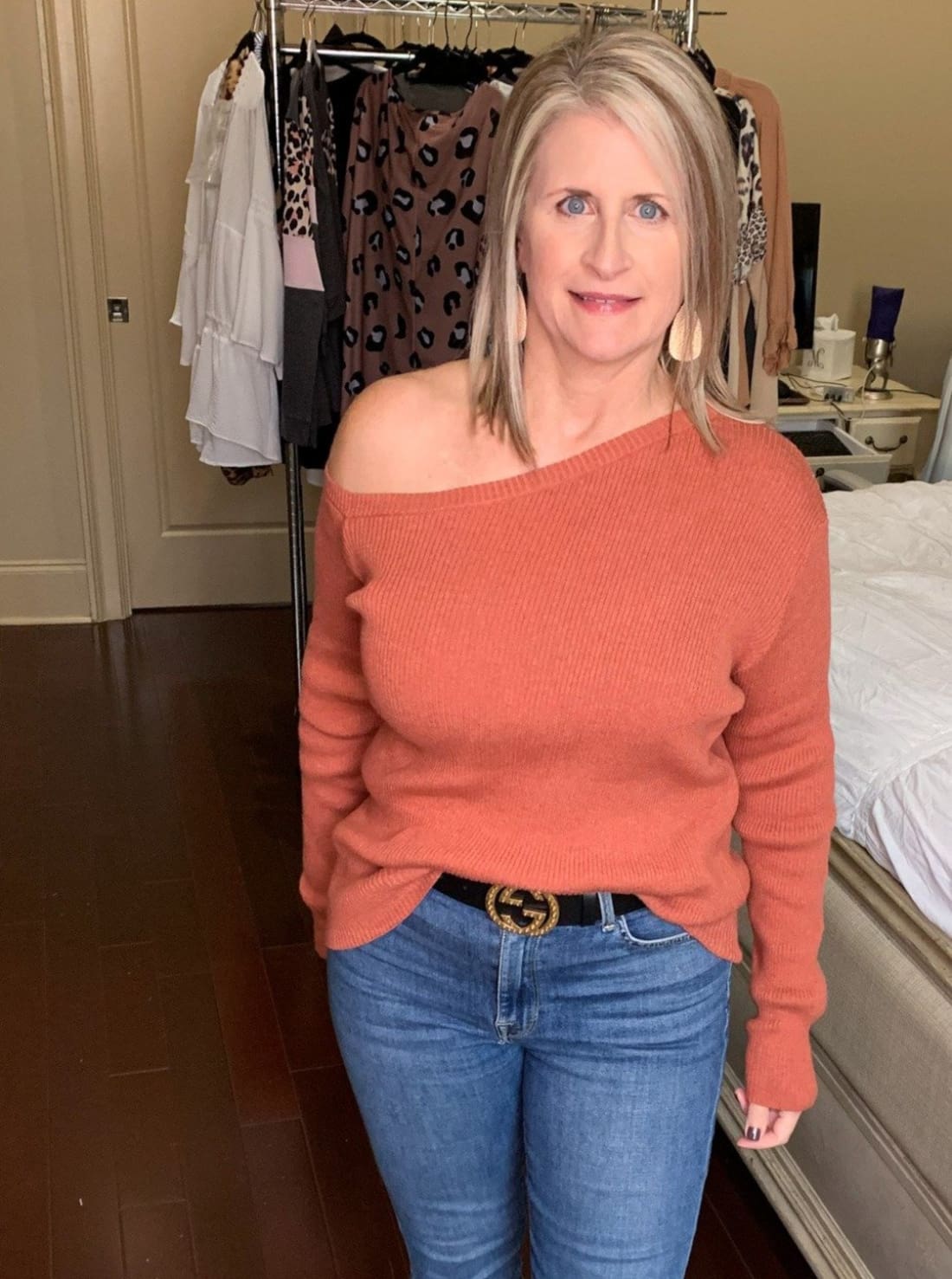 Asymmetrical One Shoulder Fitted Long Sleeve Ribbed Knit Sweater