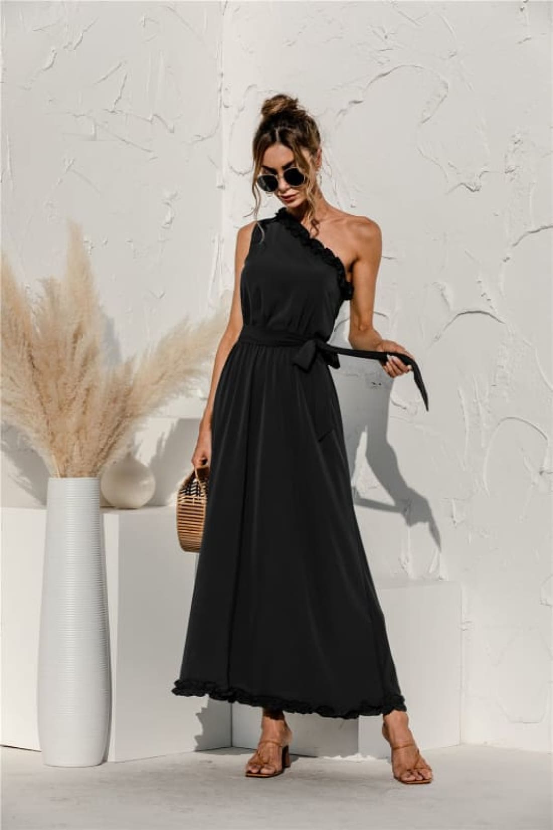 Asymmetrical One-Shoulder Maxi Dress - Limited Quantities