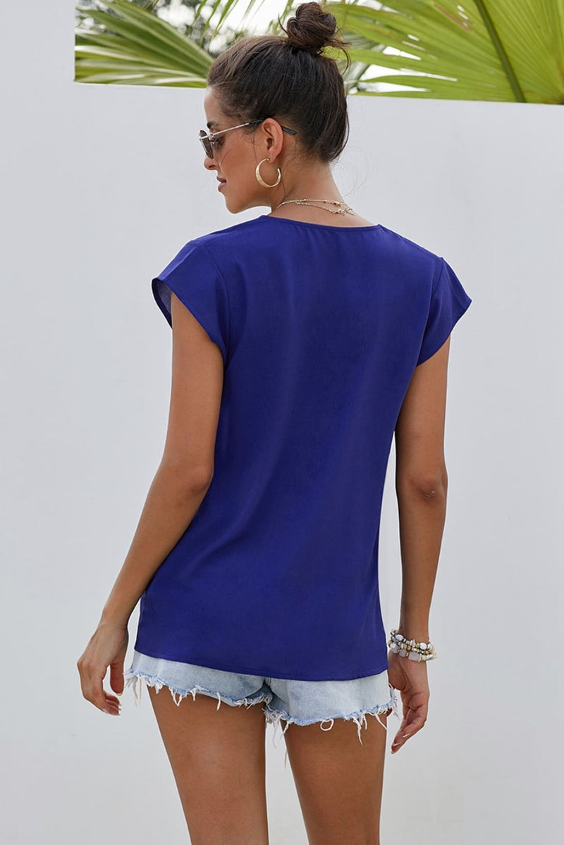 Boho Embroidered Short Sleeve Tunic Shift Blouse | Blouses & Shirts