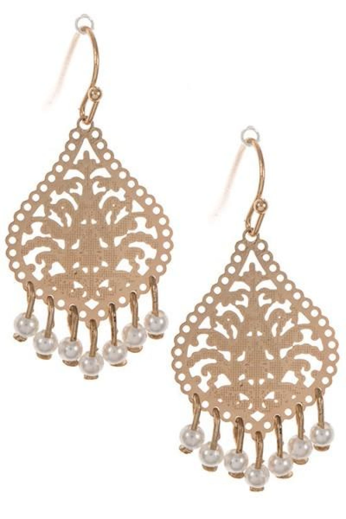 Boutique Style Dainty Feminine Gold Filigree Small Chandelier Earrings