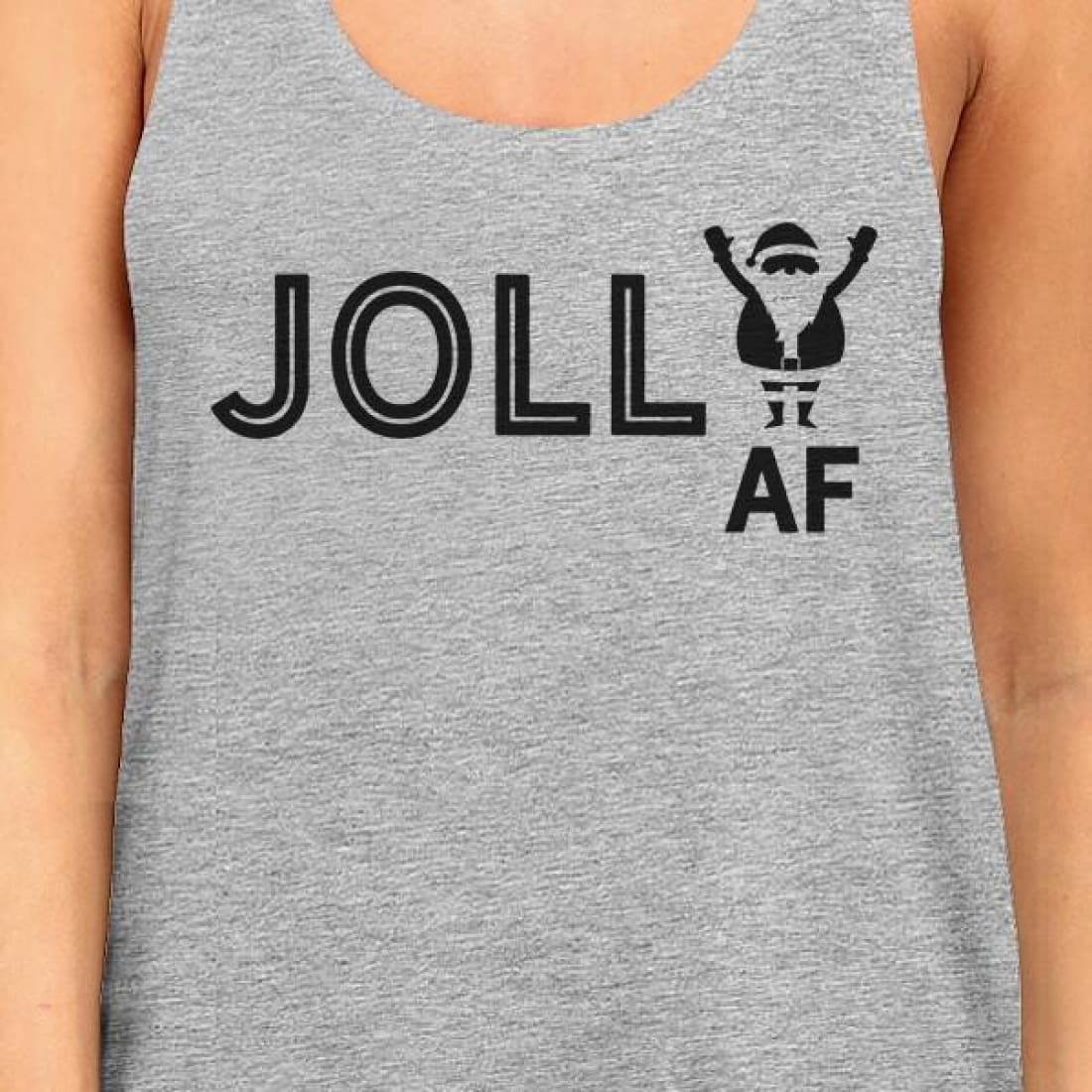 Fashion Boutique Jolly AF Womens Grey Tank Sleeveless Top