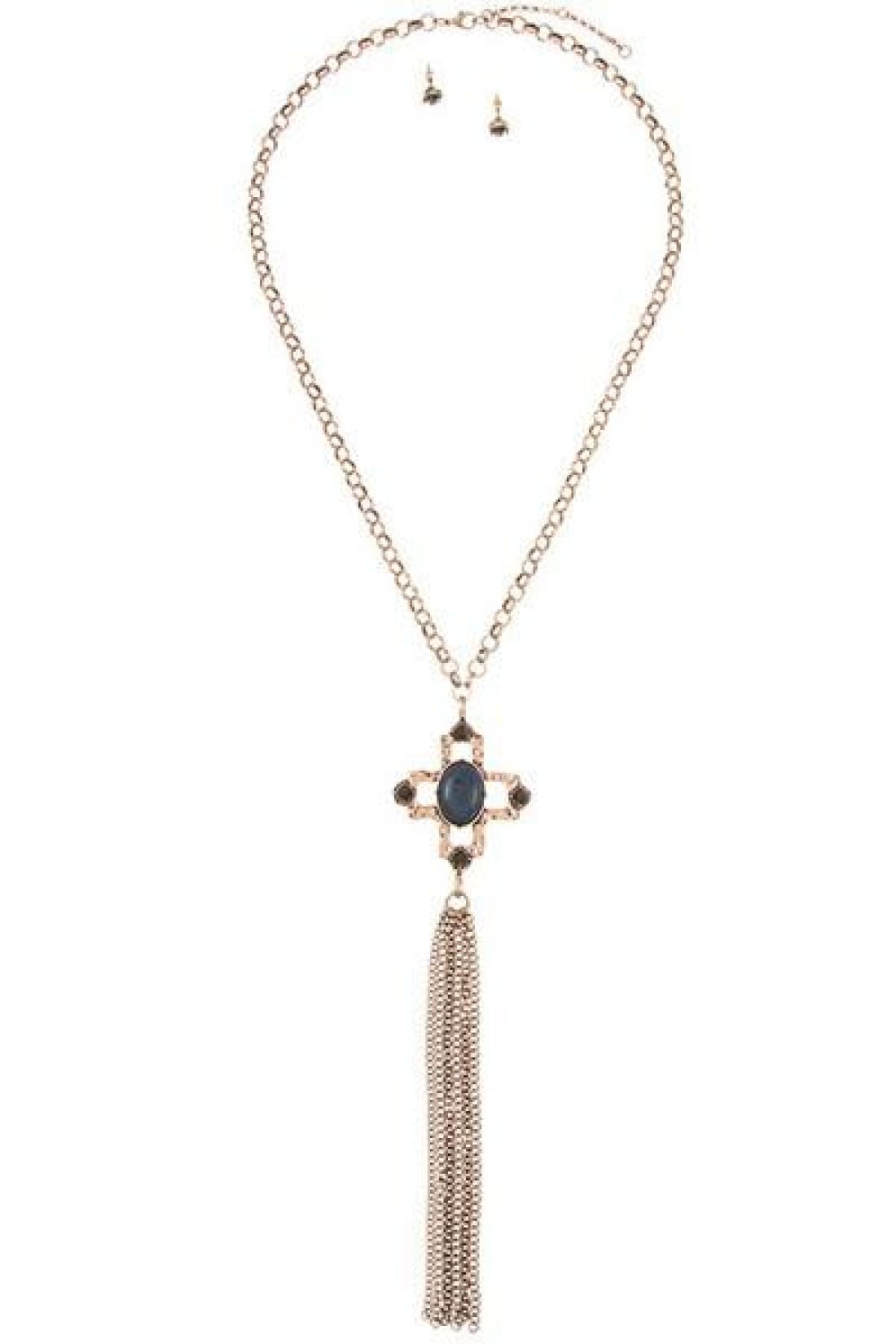 Fashion Boutique Statement Tassel Necklace + Earrings Set