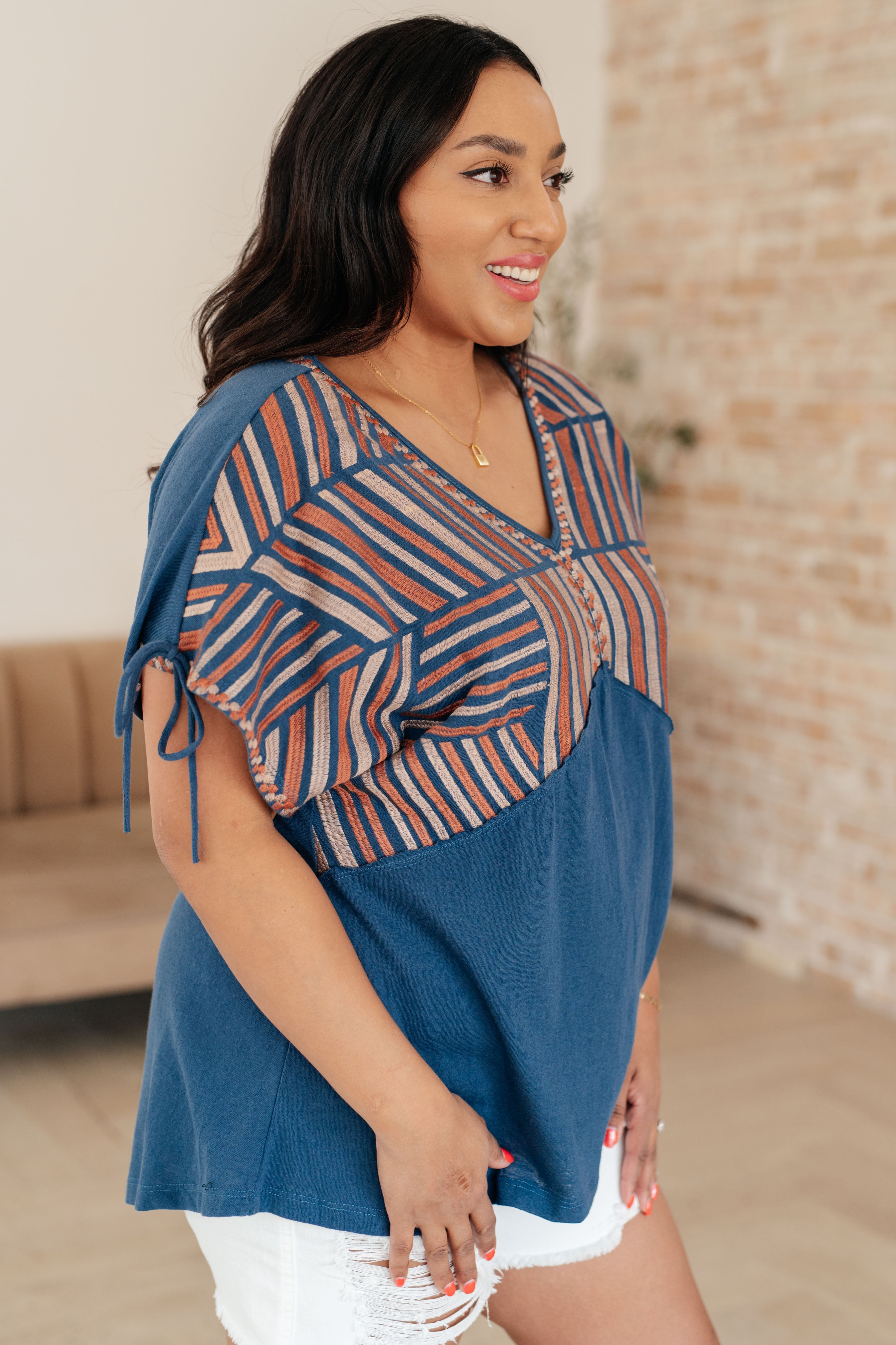 Greece Lightning V-Neck Blouse | Tops