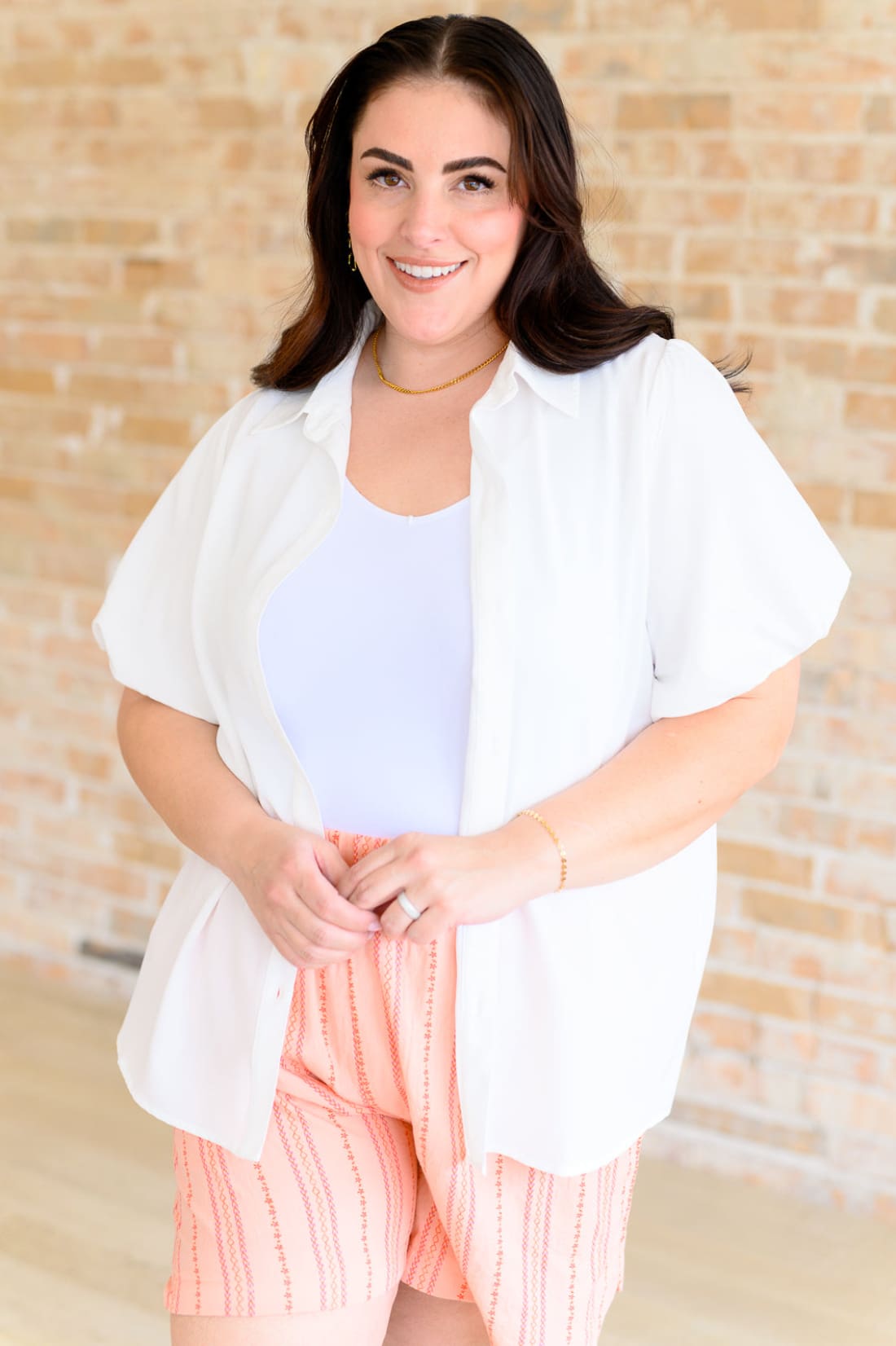 White Short Puff Sleeve Blouse | Blouses & Shirts