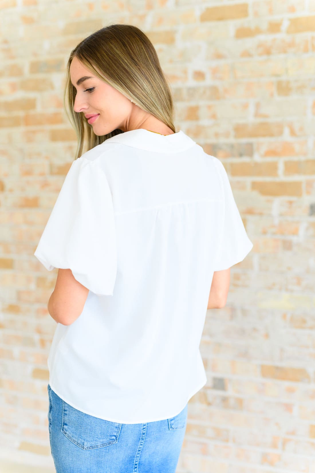 White Short Puff Sleeve Blouse | Blouses & Shirts