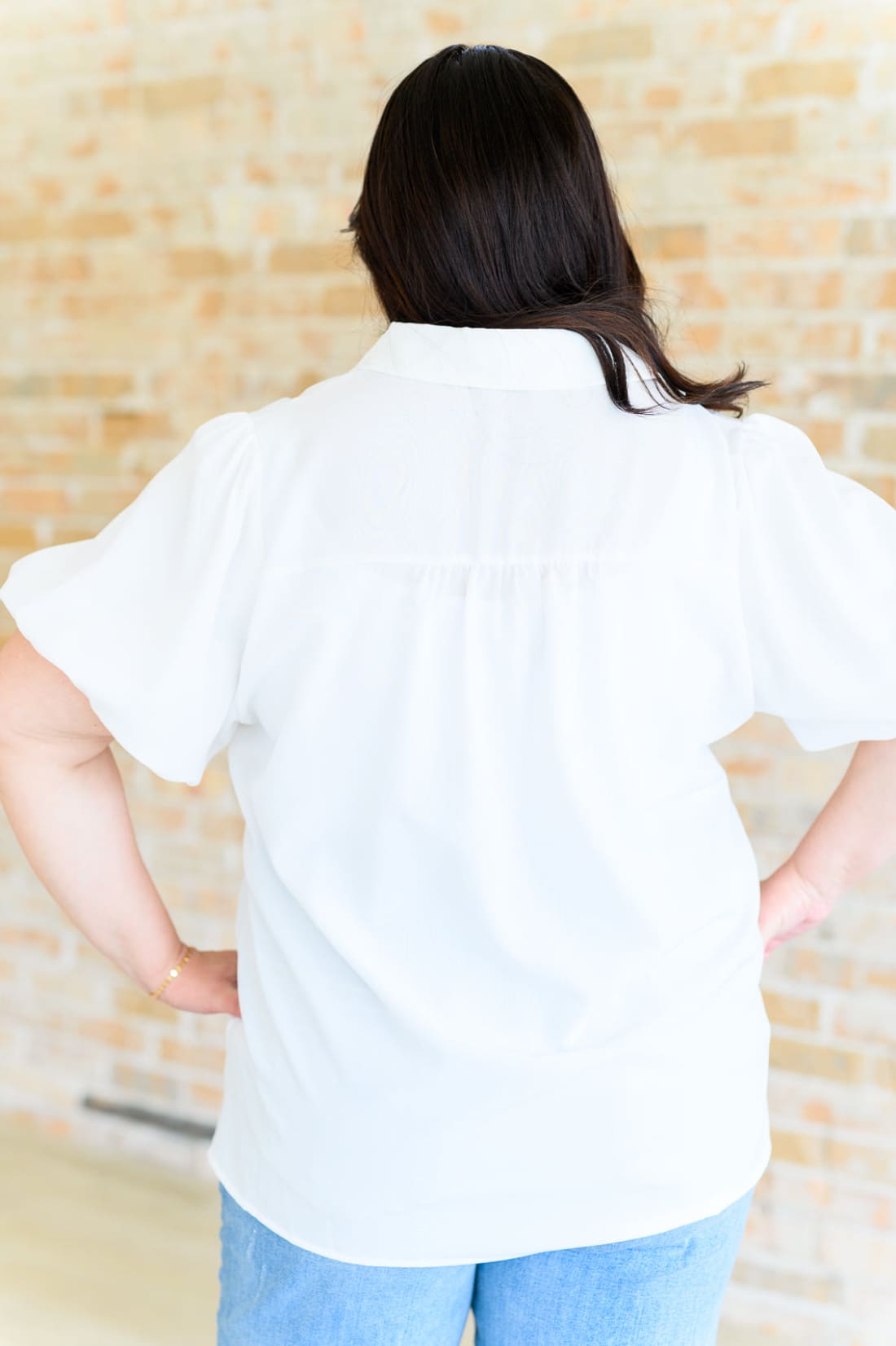 White Short Puff Sleeve Blouse | Blouses & Shirts