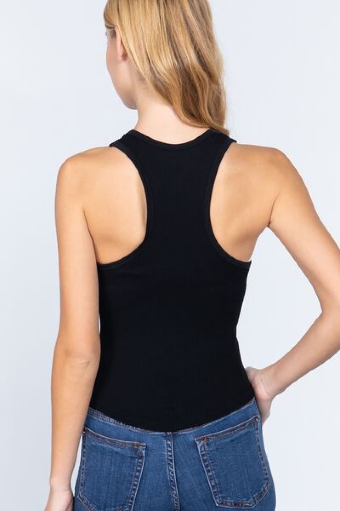 ACTIVE BASIC Ribbed Round Neck Racerback Seamless Tank | Tank Tops