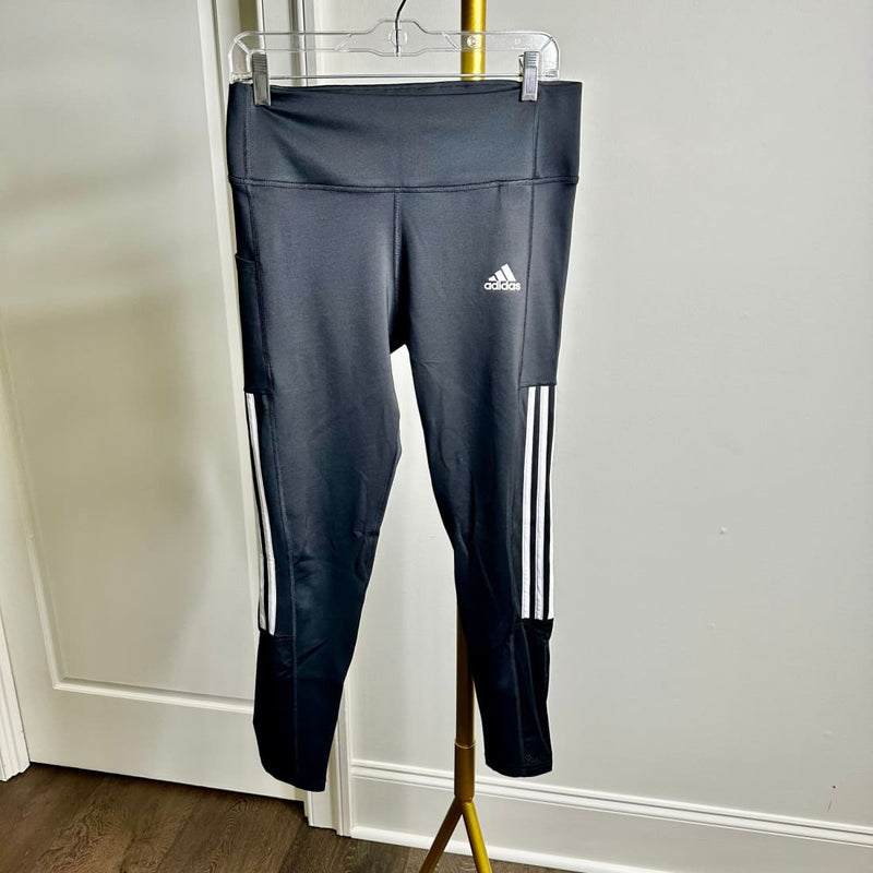 Adidas Aeroready High Waist Side Stripe 7/8 Leggings with Pocket Black Size L NWOT