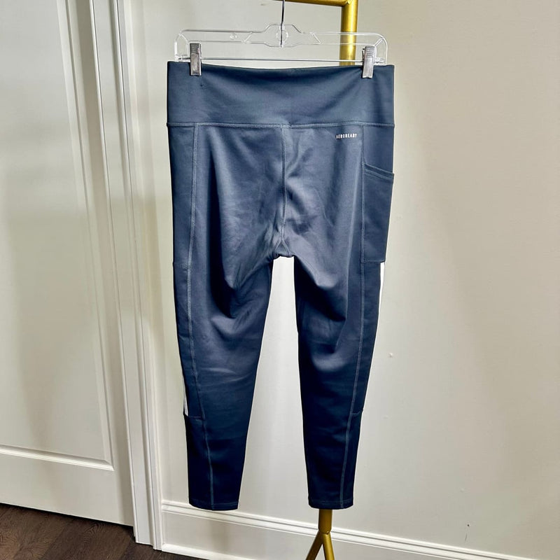 Adidas Aeroready High Waist Side Stripe 7/8 Leggings with Pocket - Carbon Grey Size L - NWOT | women’s leggings
