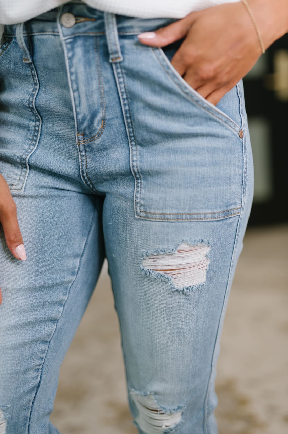 Judy Blue Distressed Boyfriend Jeans
