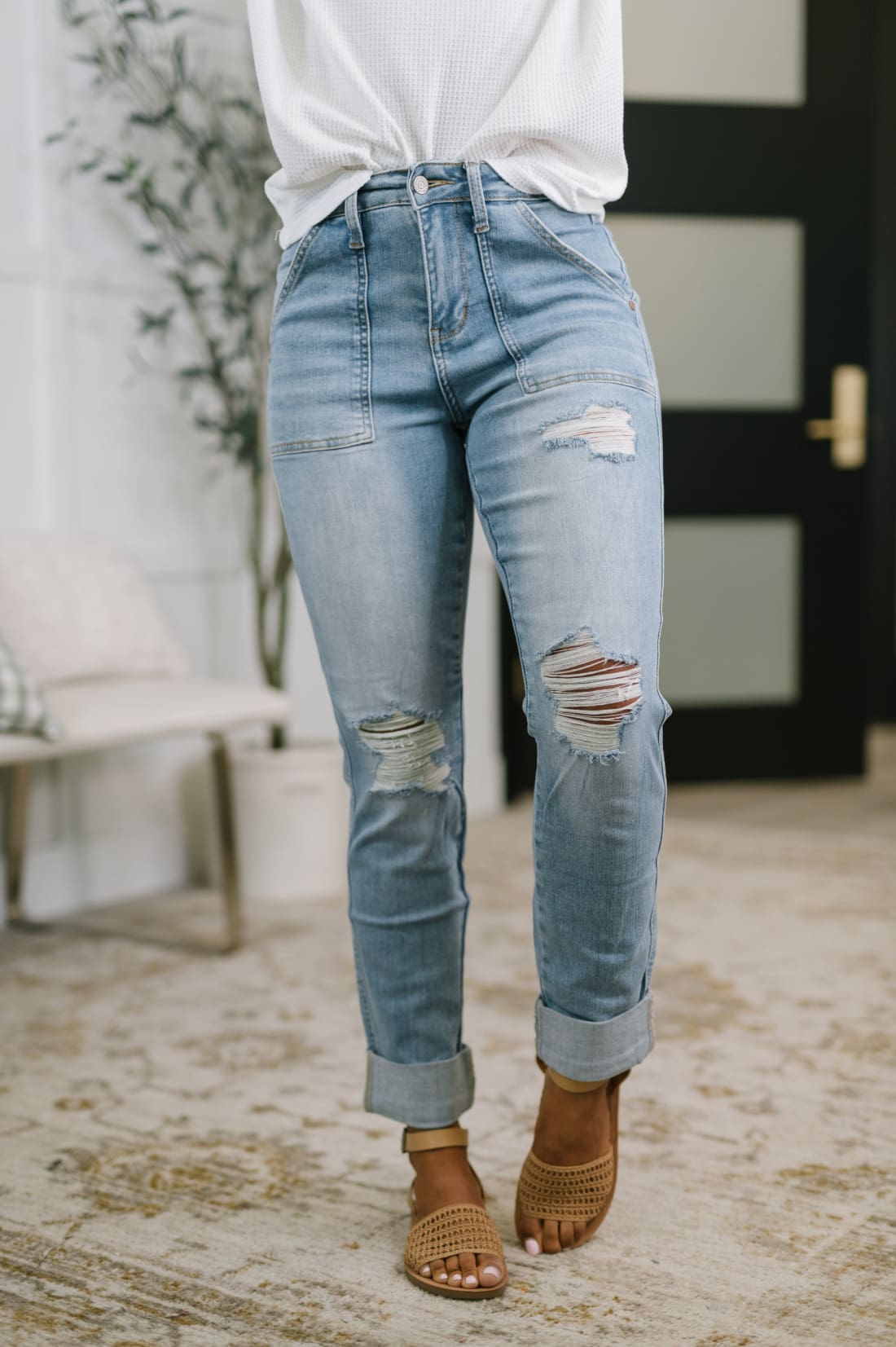 Judy Blue Distressed Boyfriend Jeans