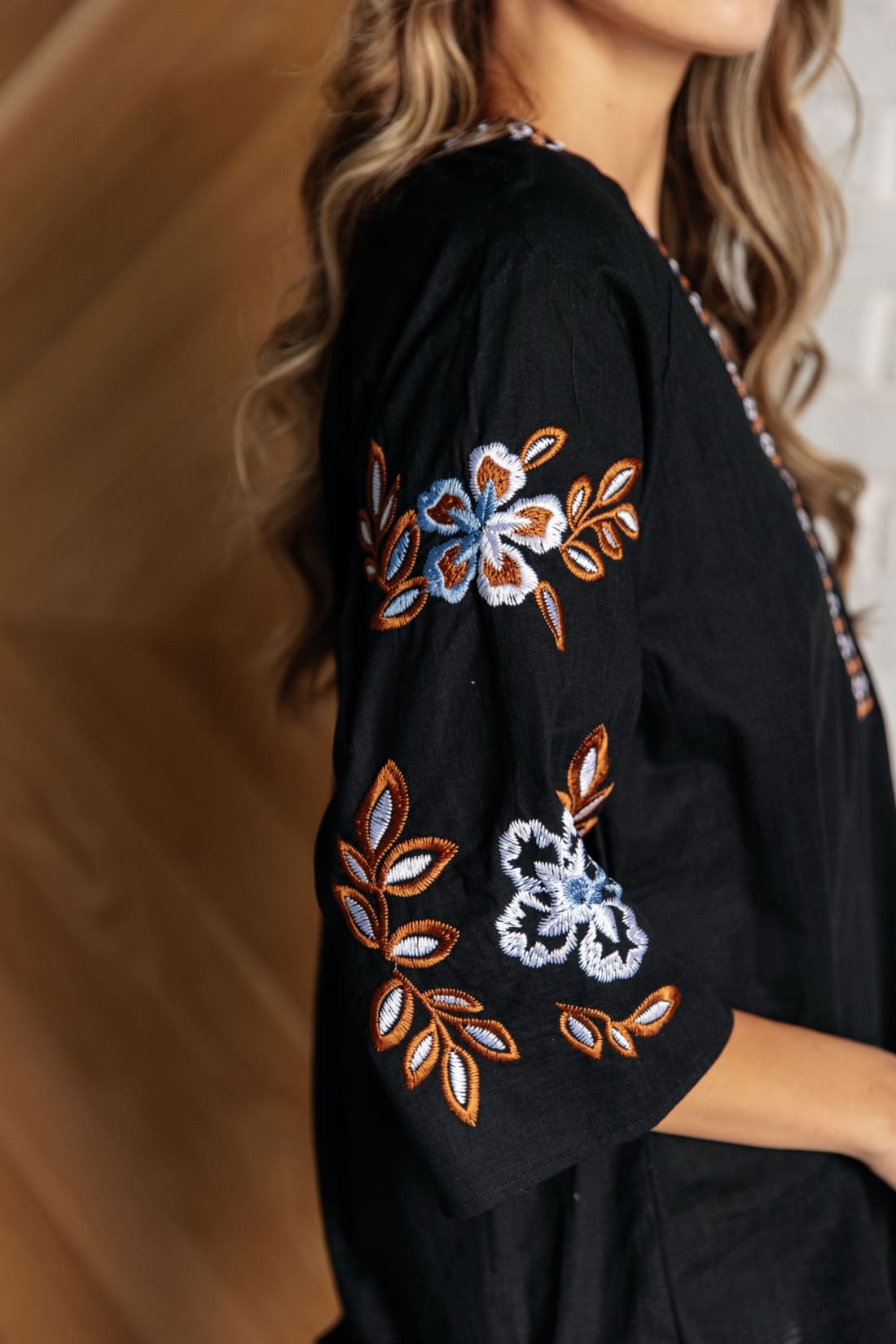 All In Me Embroidered V-Neck Blouse | Blouses