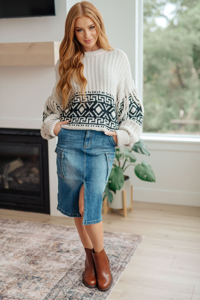 Denim Cargo Skirt - High Rise