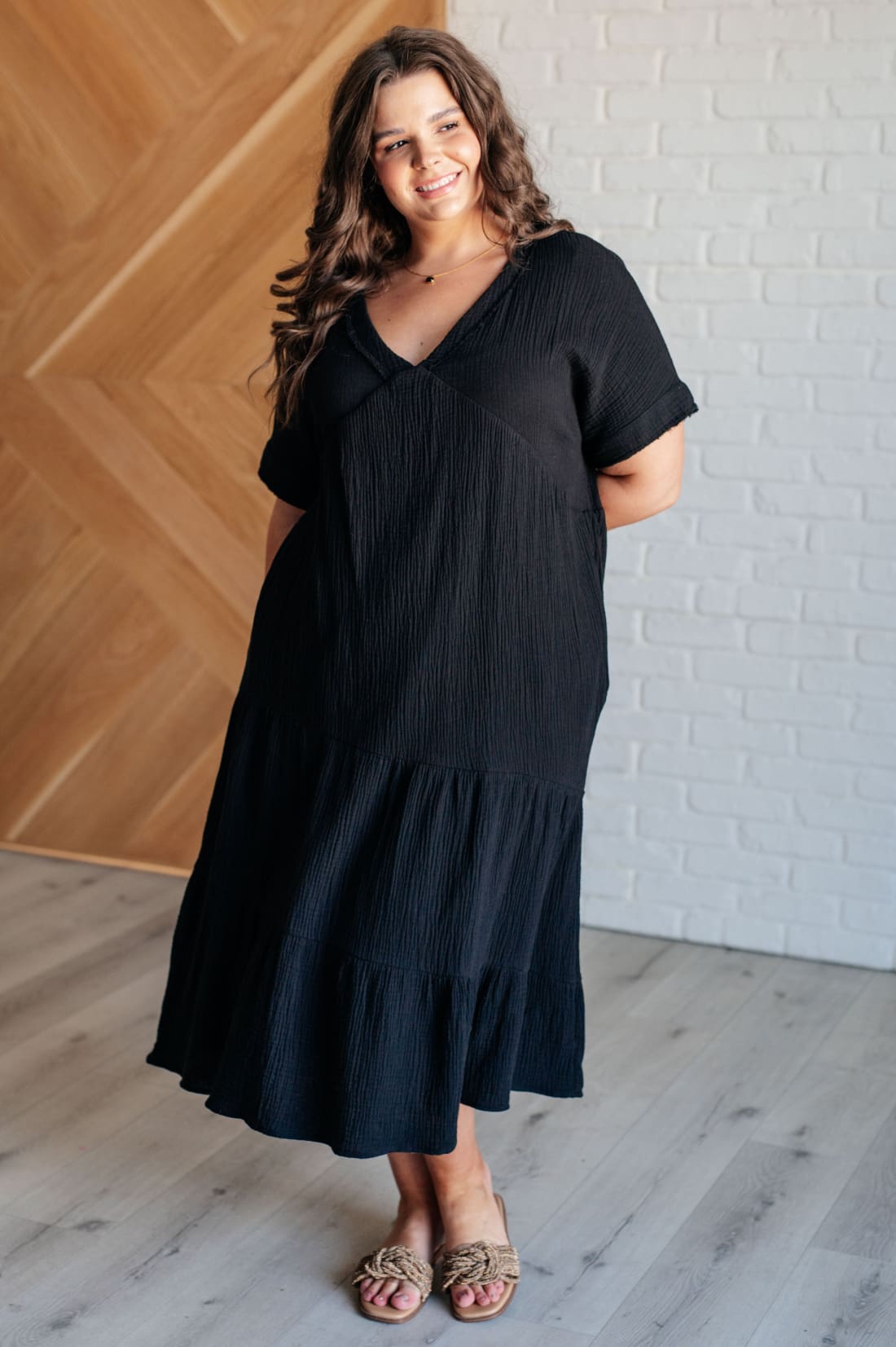 Always Learning Dolman Sleeve Dress in Black | Midi Dresses