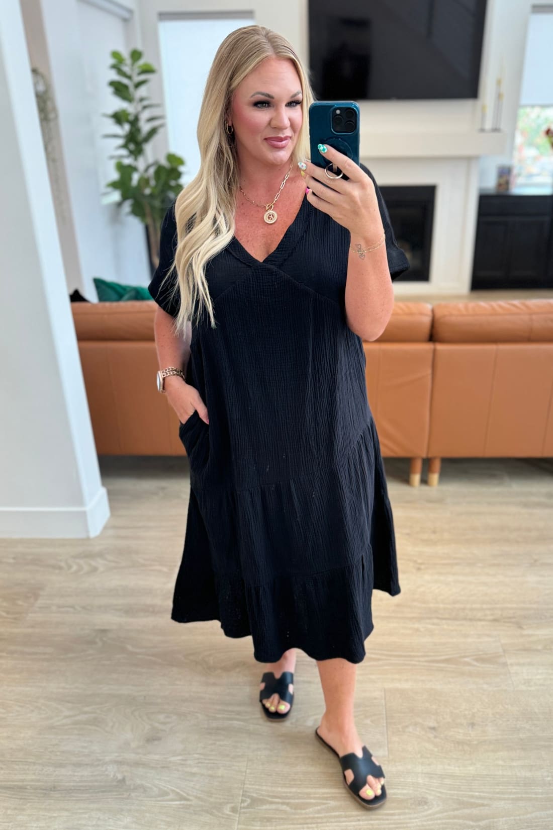 Always Learning Dolman Sleeve Dress in Black | Midi Dresses