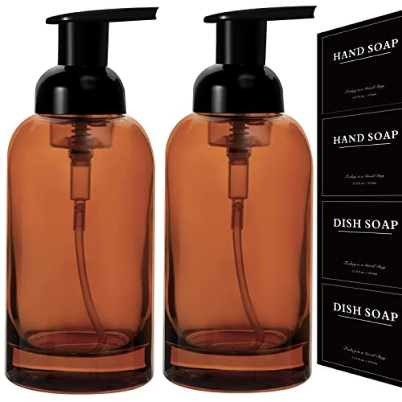 Amber Glass Foaming Soap Bottles