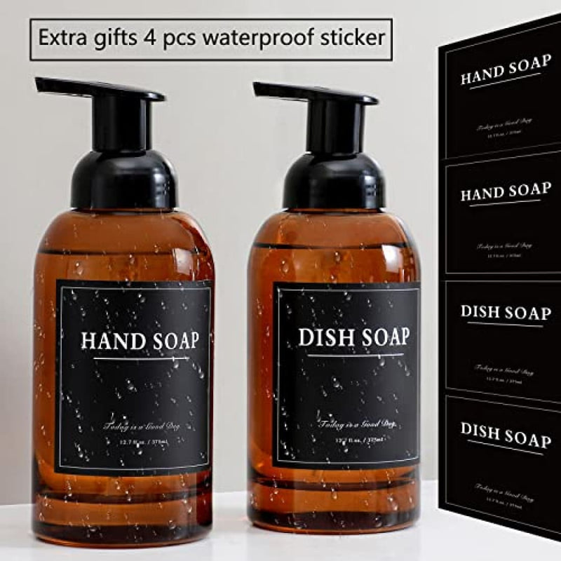 Amber Glass Foaming Soap Bottles