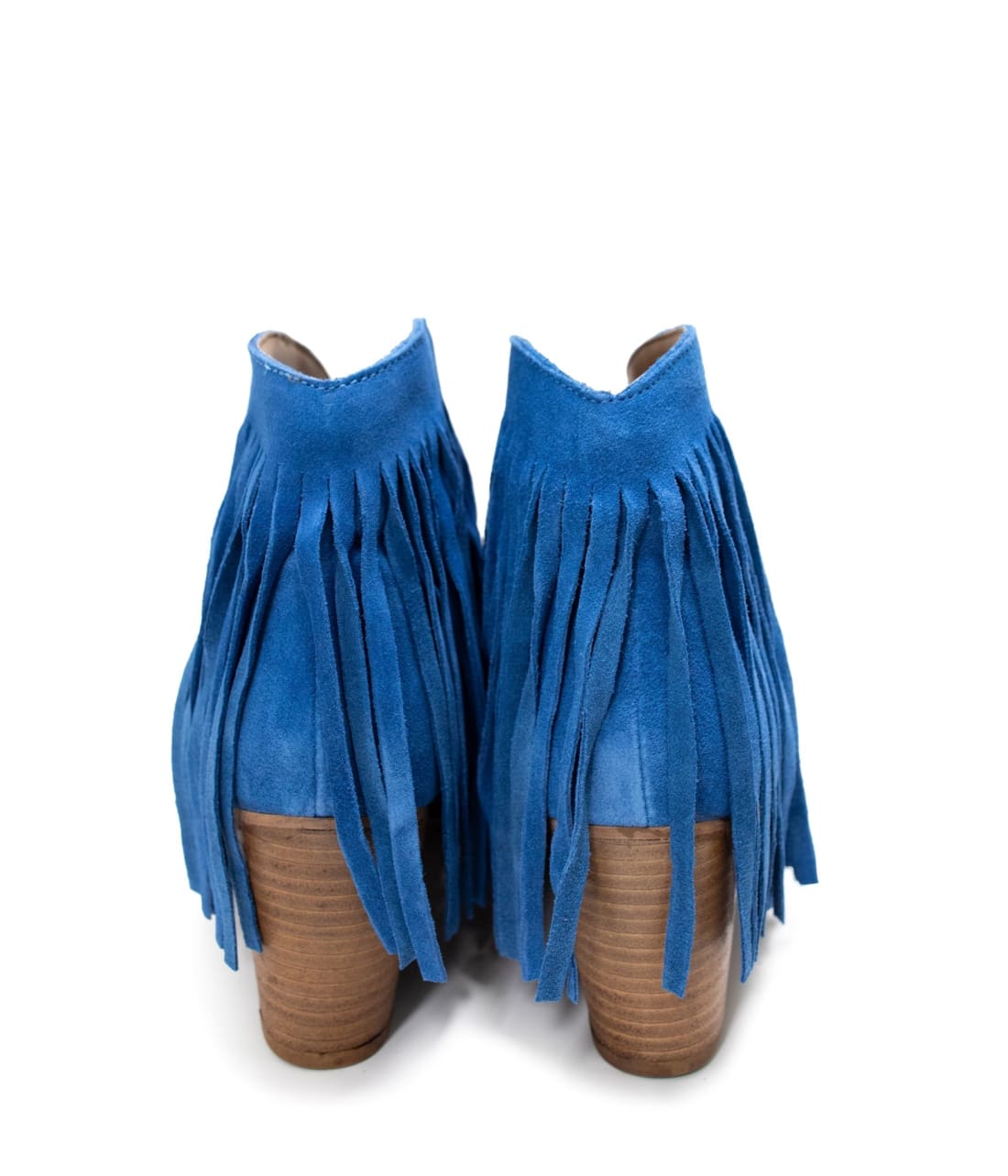 Genuine Suede Amos Fringe Ankle Bootie in Blue | boots