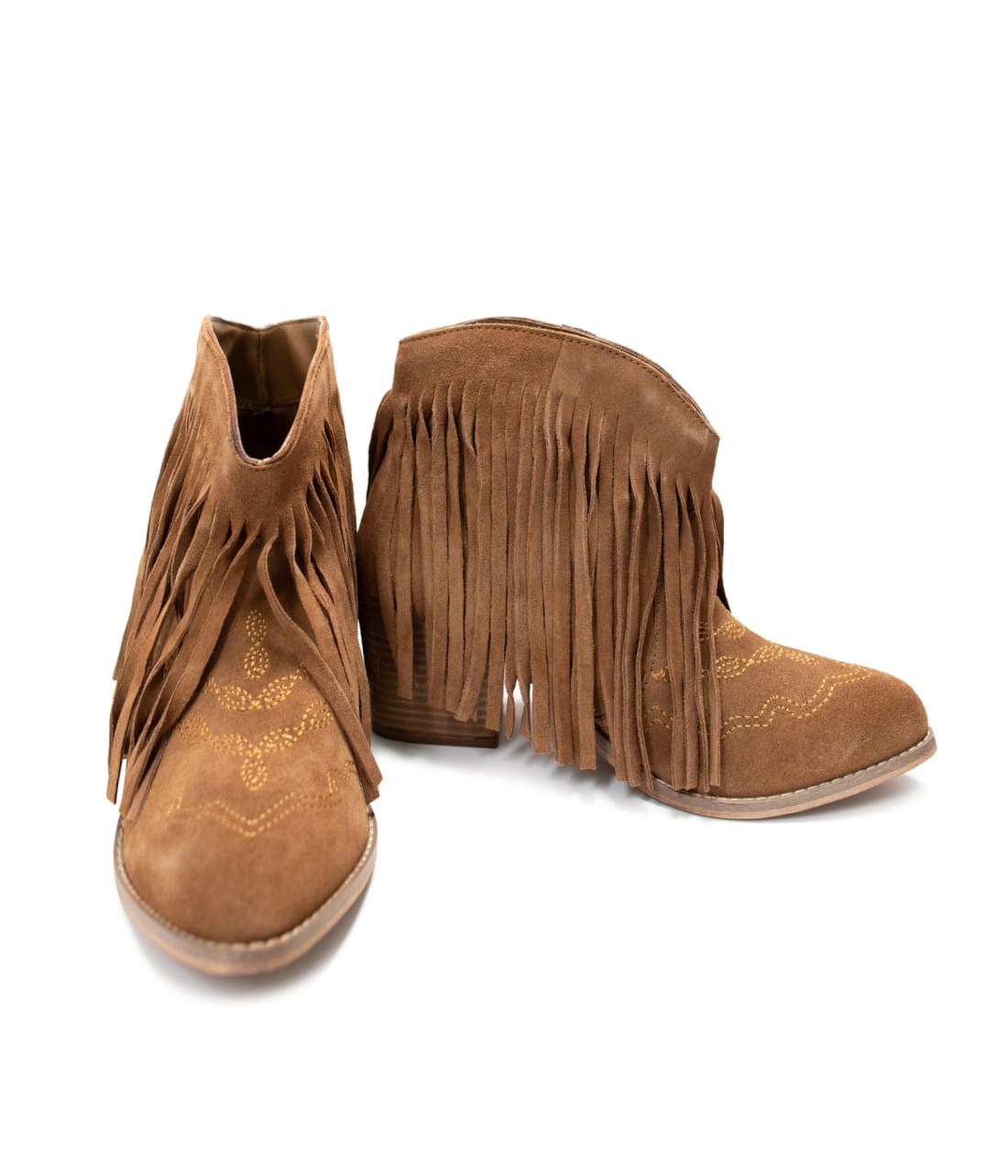 Amos Fringe Ankle Bootie in Tan Suede | boots