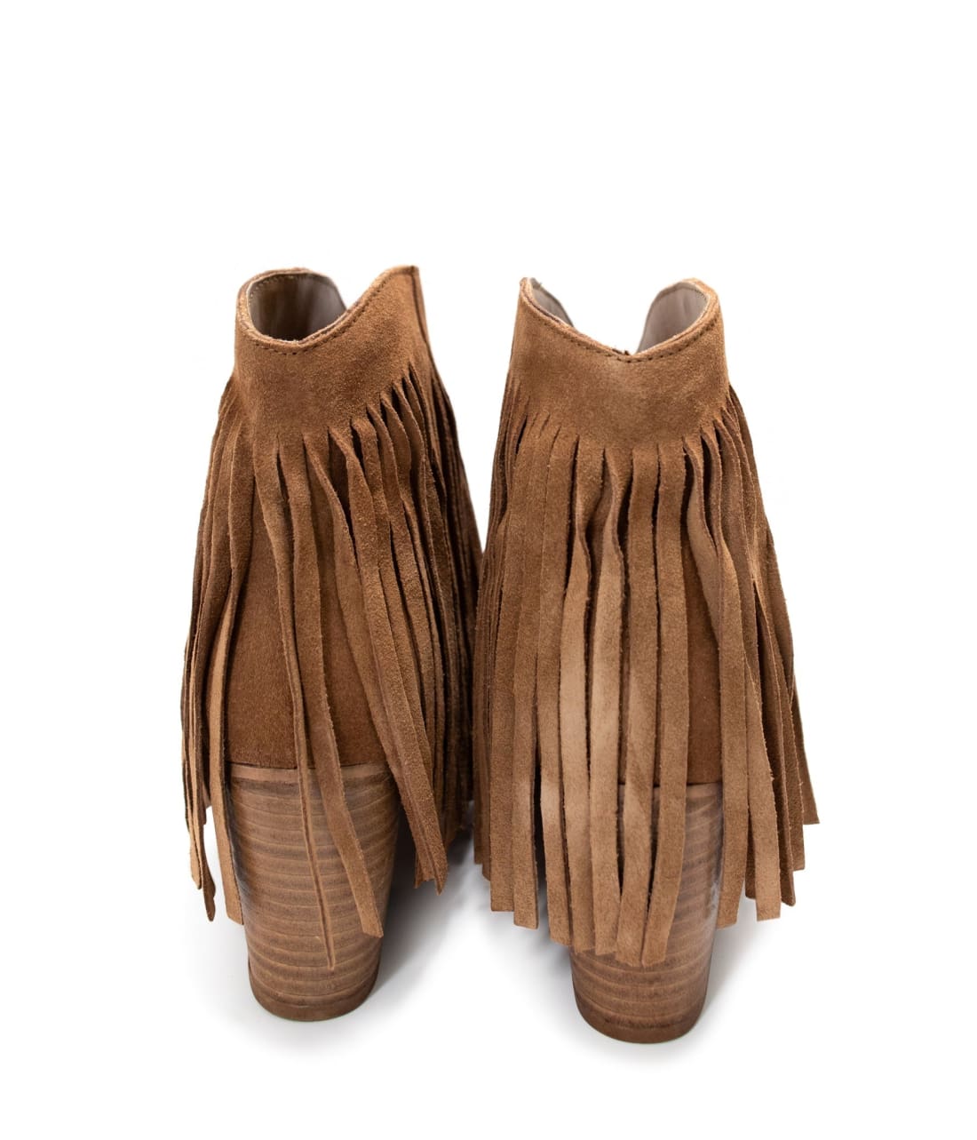 Genuine Suede Amos Fringe Ankle Bootie in Tan | boots