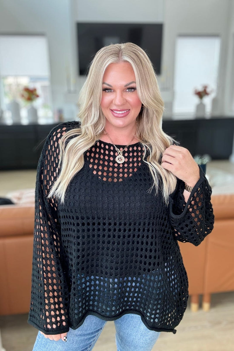 Ask Anyway Fishnet Sweater