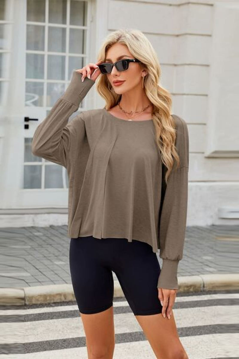 Backless Oversized Pullover with Thumbholes