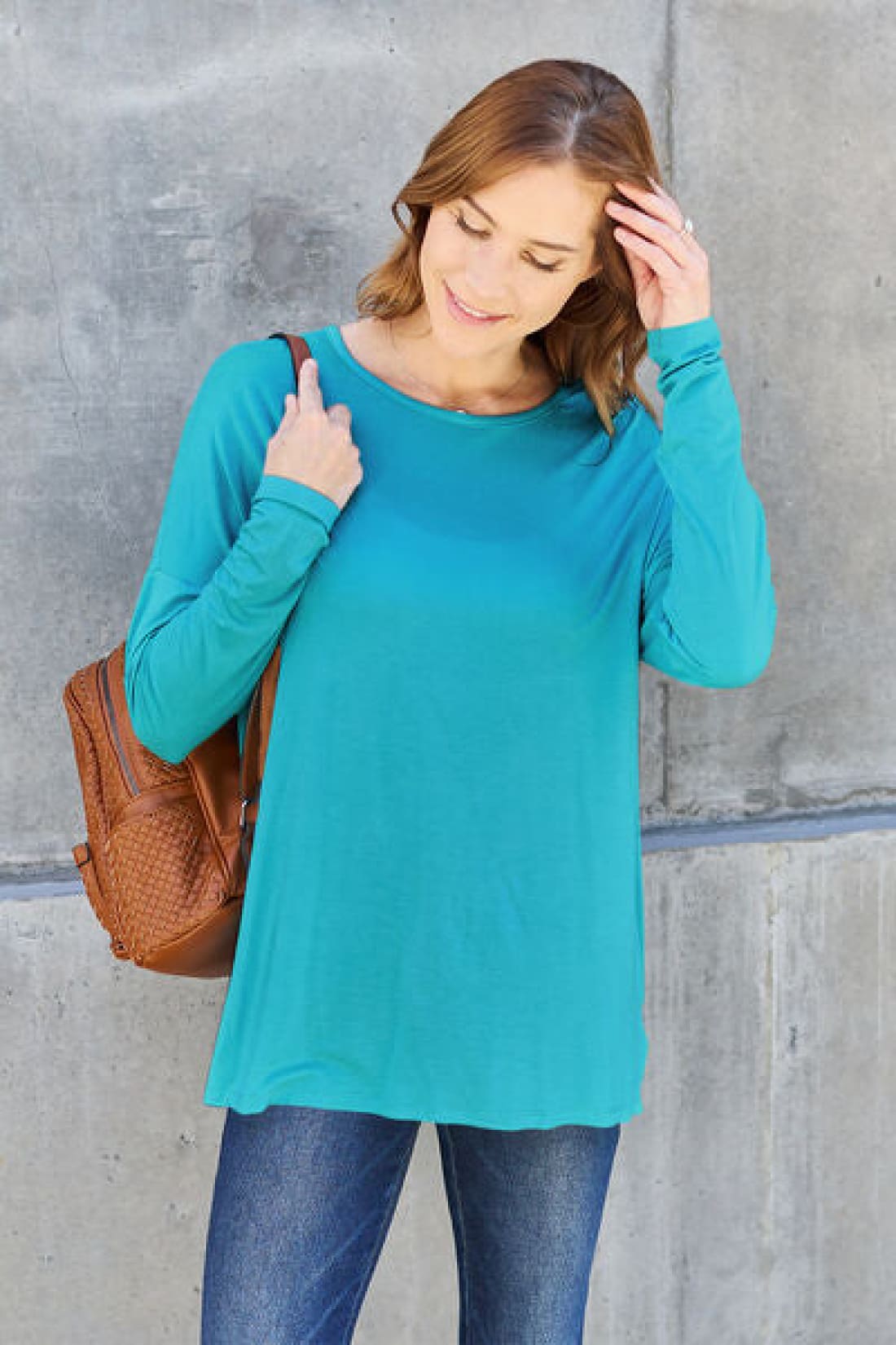 Round Neck Long Sleeve Tee | Long Sleeve Tops